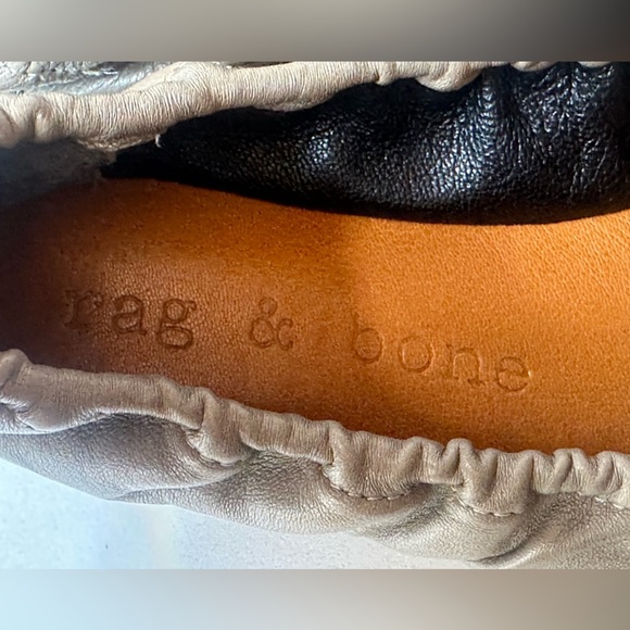 Rag & Bone “Elly” Taupe Leather Ballet Flats Size 38/ US Size 8 New! - Picture 7 of 12